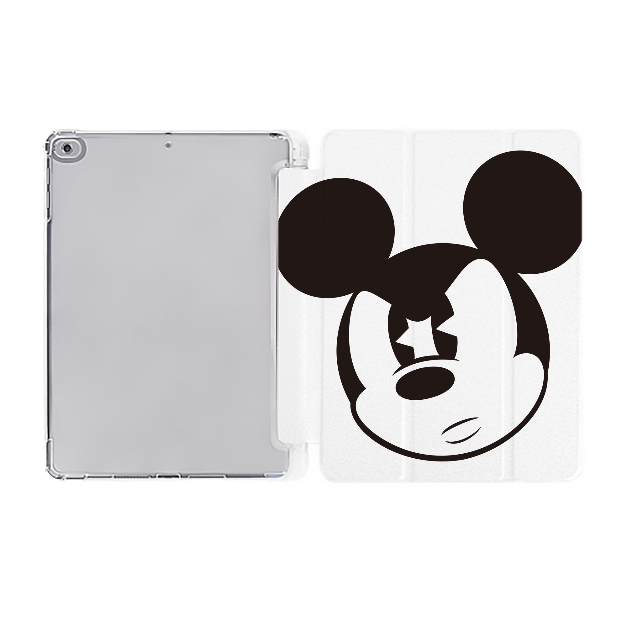 ミッキーマウス Mickey Mouse IPad ケース ペン収納付き 三つ折りスタンド PUレザー×シリコン 対応機種9.5/10.5/10.9インチ
